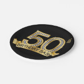 Diamond 50th Birthday Papieren Bordje (Gekanteld)