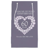 Diamond 60e trouwdag grijze fototas klein cadeauzakje (Voorkant)