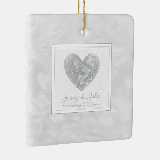 Diamond 60e trouwdag hart keramisch ornament (Rechts)