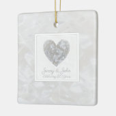Diamond 60e trouwdag hart keramisch ornament (Links)