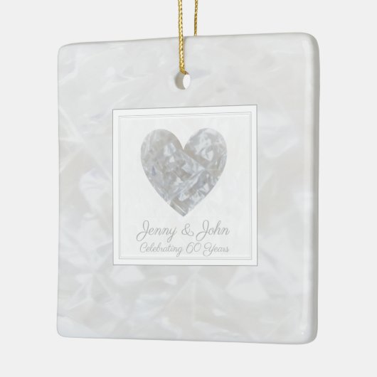 Diamond 60e trouwdag hart keramisch ornament (Links)