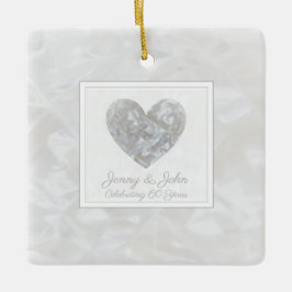 Diamond 60e trouwdag hart keramisch ornament