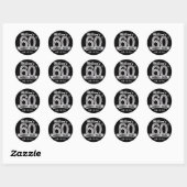 Diamond 60e Verjaardag Stickers | Zwart en Zilver (Vel)