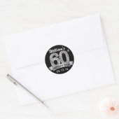 Diamond 60e Verjaardag Stickers | Zwart en Zilver (Envelop)