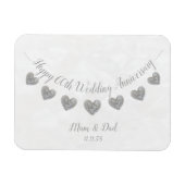 Diamond 60e verjaardag van de bruiloft magneet (Horizontaal)