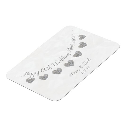 Diamond 60e verjaardag van de bruiloft magneet (Linkerzijde)