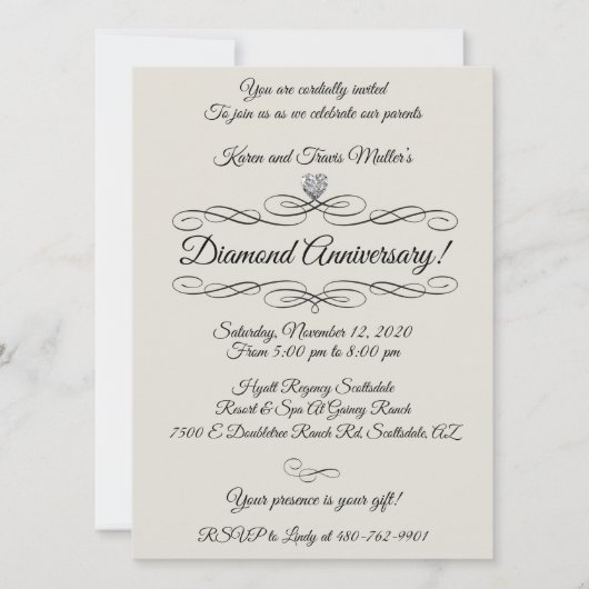 Diamond 60ste jubileumfeest kaart (Voorkant)