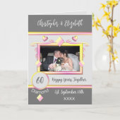 Diamond 60ste verjaardag: voeg foto's toe geel kaart (Gele Bloem)