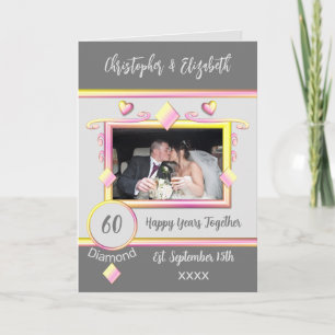 Diamond 60ste verjaardag: voeg foto's toe geel kaart