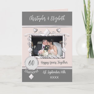 Diamond 60ste verjaardag voegt foto's grijs toe kaart