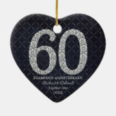 Diamond 60th Anniversary Custom Heart Keramisch Ornament (Achterkant)