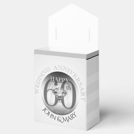 Diamond 60TH Bruiloft Jubileum Favor Box Bedankdoosjes (Geopend)
