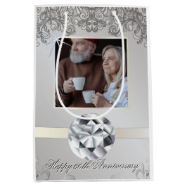 Diamond 60th bruiloft Jubileum paar foto liefde Medium Cadeauzakje