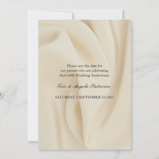 Diamond 60th bruiloft Jubileum Save The Date Kaart (Achterkant)