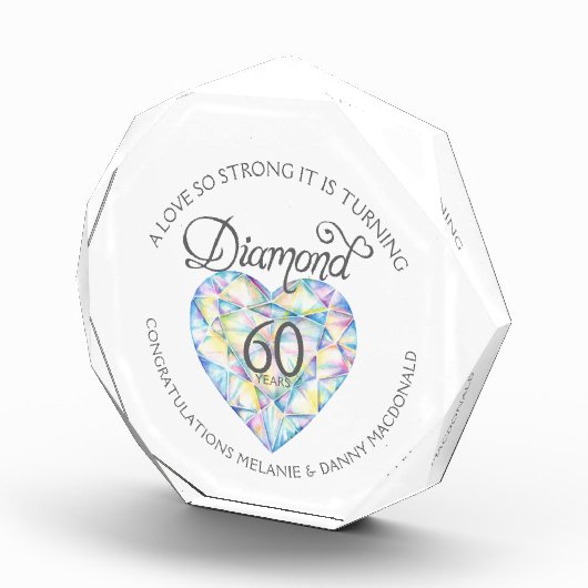 Diamond 60th Jubileum hart art naam Fotoblokken (Rechts)