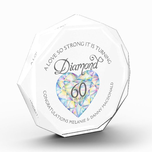Diamond 60th Jubileum hart art naam Fotoblokken (Links)