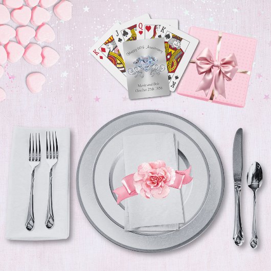 Diamond 60th Jubileum Speelkaarten, Jouw tekst Pokerkaarten