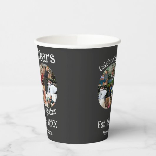 Diamond 60th Wedding Jubileum 10 Foto Collage Papieren Bekers (Links)