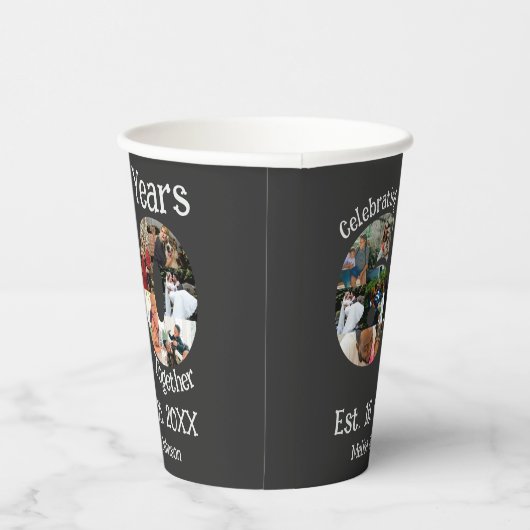 Diamond 60th Wedding Jubileum 10 Foto Collage Papieren Bekers (Rechts)
