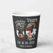 Diamond 60th Wedding Jubileum 10 Foto Collage Papieren Bekers (Voorkant)