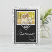 Diamond 60th Wedding Jubileum - Aangepaste foto Kaart (Staand voorkant)