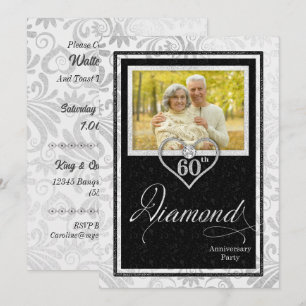 Diamond 60th Wedding Jubileum - Aangepaste foto Kaart