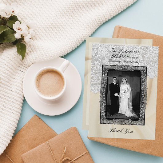 Diamond 60th Wedding Jubileum Bedankkaart