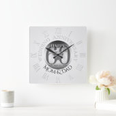 Diamond 60th Wedding Jubileum Clock Roman N Vierkante Klok (Huis)