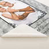 Diamond 60th Wedding Jubileum Foto Monogram Sherpa Deken (3/4)