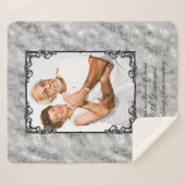 Diamond 60th Wedding Jubileum Foto Monogram Sherpa Deken (Voorkant (horizontaal))