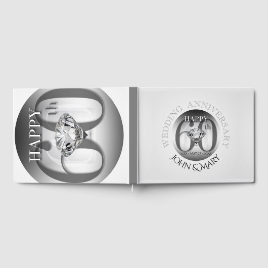 Diamond 60th Wedding Jubileum Gastboek Gastenboek (Volledig)