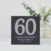 Diamond 60th Wedding Jubileum Groet Kaart (Staand voorkant)