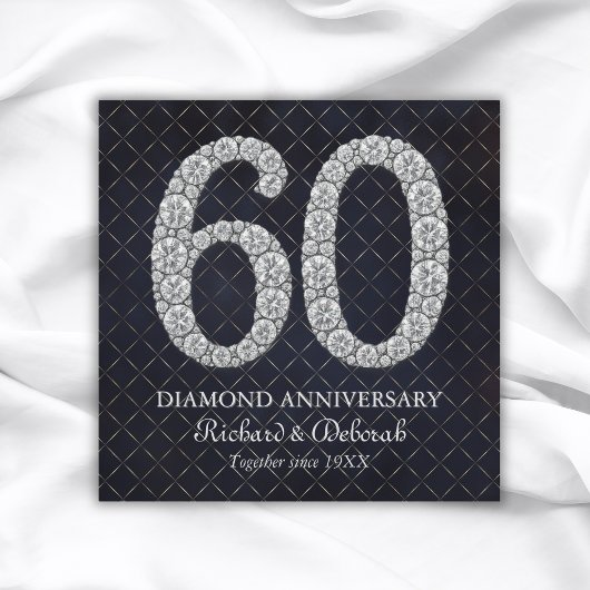 Diamond 60th Wedding Jubileum Groet Kaart
