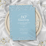 Diamond 60th Wedding Jubileum Harten Confetti Kaart<br><div class="desc">Met delicate confetti liefdesharten. Personaliseer met uw speciale diamanten trouwdag informatie in chique type. Ontworpen door Thisnotme©</div>