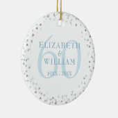 Diamond 60th Wedding Jubileum Hearts Confetti Keramisch Ornament (Rechts)