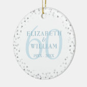 Diamond 60th Wedding Jubileum Hearts Confetti Keramisch Ornament (Links)