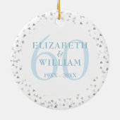 Diamond 60th Wedding Jubileum Hearts Confetti Keramisch Ornament (Achterkant)