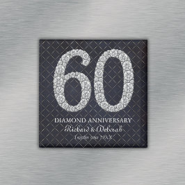 Diamond 60th Wedding Jubileum Keepsake Magneet