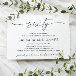 Diamond 60th Wedding Jubileum. Minimalistische fot Kaart