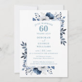 Diamond 60th Wedding Jubileum Monogram Bloemen Kaart (Voorkant)