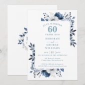 Diamond 60th Wedding Jubileum Monogram Bloemen Kaart (Voorkant / Achterkant)
