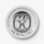 Diamond 60th Wedding Jubileum Paper borden Papieren Bordje (Voorkant)