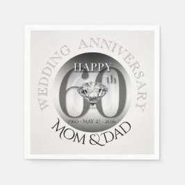 Diamond 60th Wedding Jubileum Papieren servetten