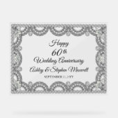 Diamond 60th Wedding Jubileum Party Acryl Bord (Voorkant)