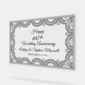 Diamond 60th Wedding Jubileum Party Acryl Bord (Hoek)