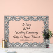 Diamond 60th Wedding Jubileum Party Acryl Bord (Huwelijk)