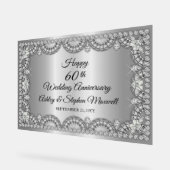 Diamond 60th Wedding Jubileum Party Acryl Bord (Hoek)