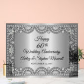 Diamond 60th Wedding Jubileum Party Acryl Bord (Huwelijk)