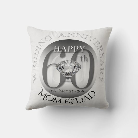 Diamond 60th Wedding Jubileum Pillow Kussen (Achterkant)