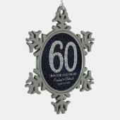 Diamond 60th Wedding Jubileum Tin Sneeuwvlok Ornament (Links)